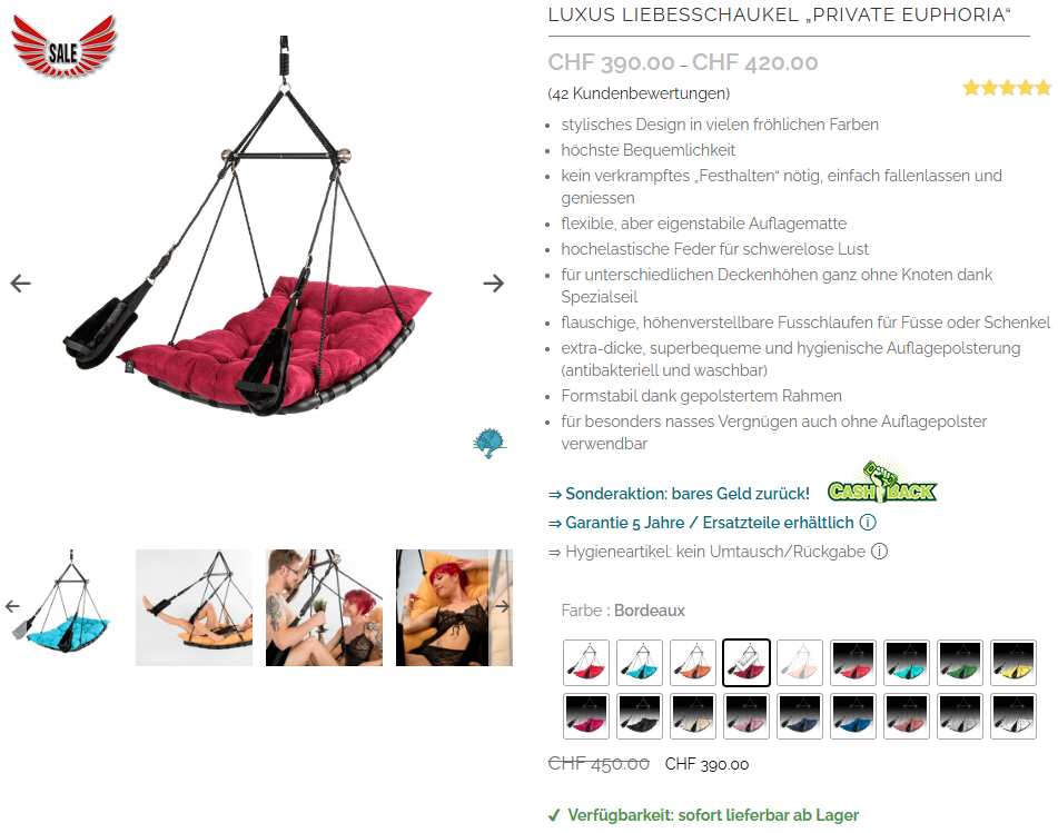 Liebesschaukel Private Euphoria - Shop
